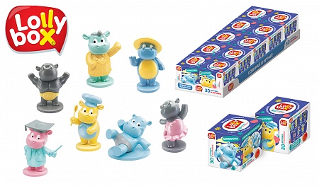 Карамель LOLLY BOX БЕГЕМОТИКИ на палочке с игрушкой в коробочке, 11,4г
